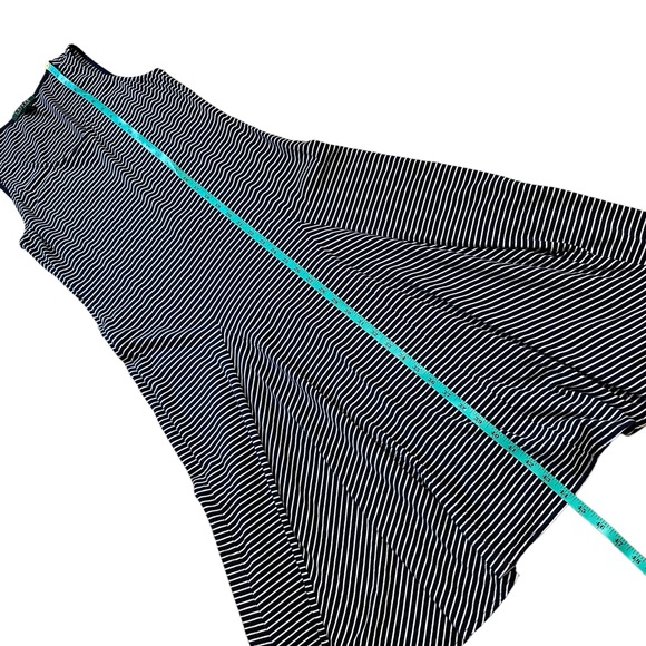 Ralph Lauren Navy and white striped Midi dress medium - Picture 6 of 8